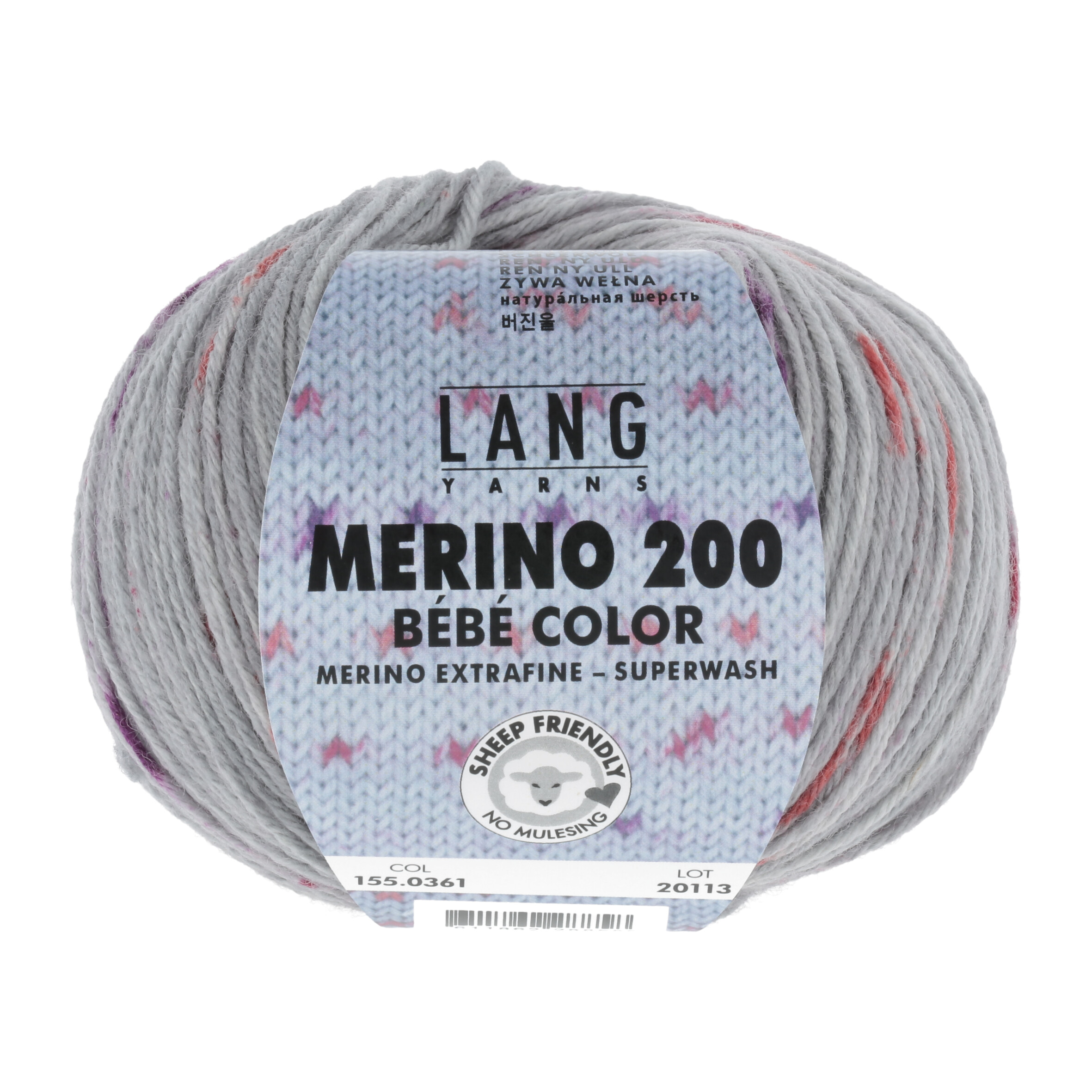 Merino 200 Bébé Color 0361 grau-rot – Bild 2
