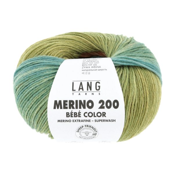 Merino 200 Bébé Color 0551 orange/grün – Bild 2