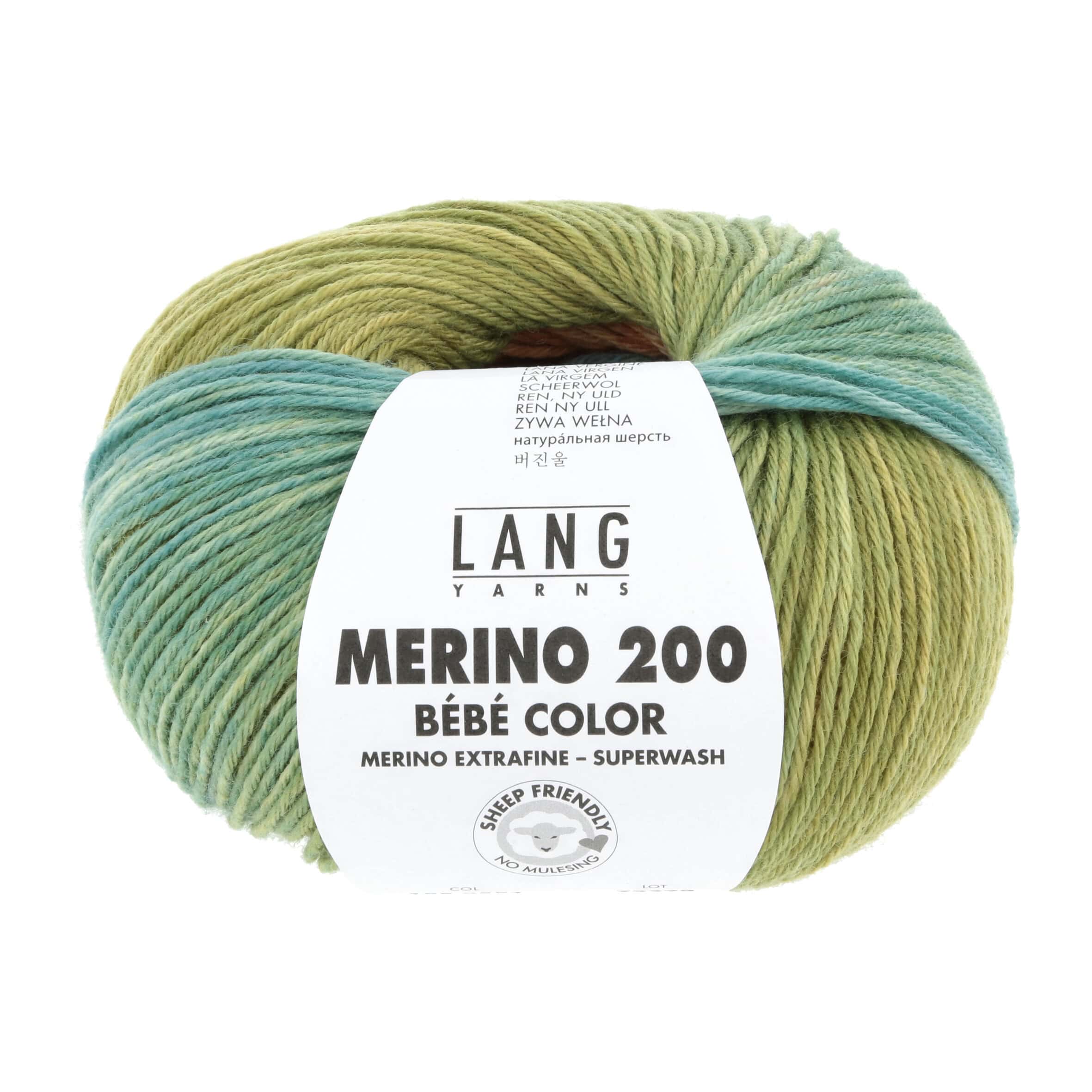 Merino 200 Bébé Color 0551 orange/grün – Bild 2
