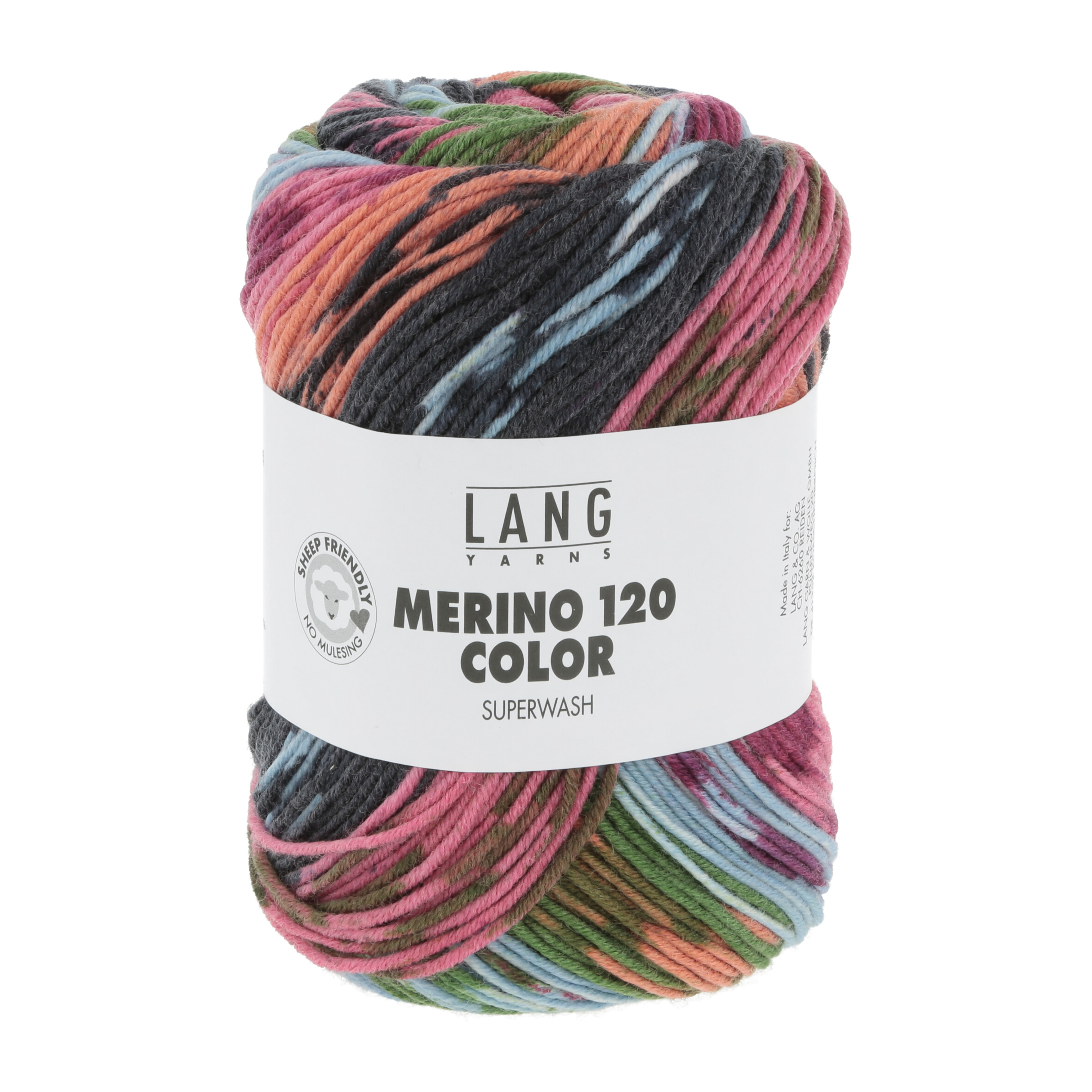 Merino 120 Color 0003 grün/rosa/blau/grau – Bild 2
