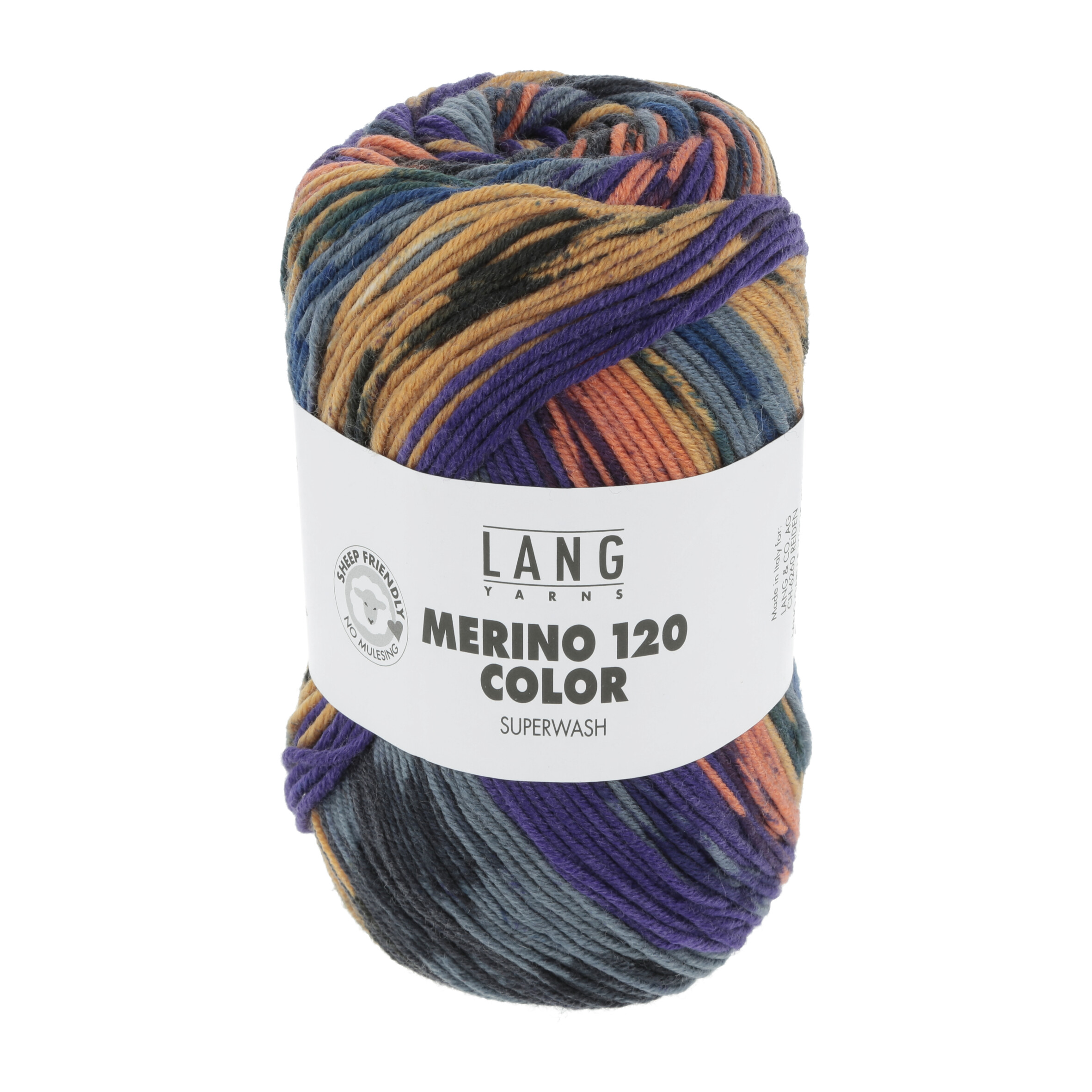 Merino 120 Color 0005 violett/orange/ocker/taube – Bild 2